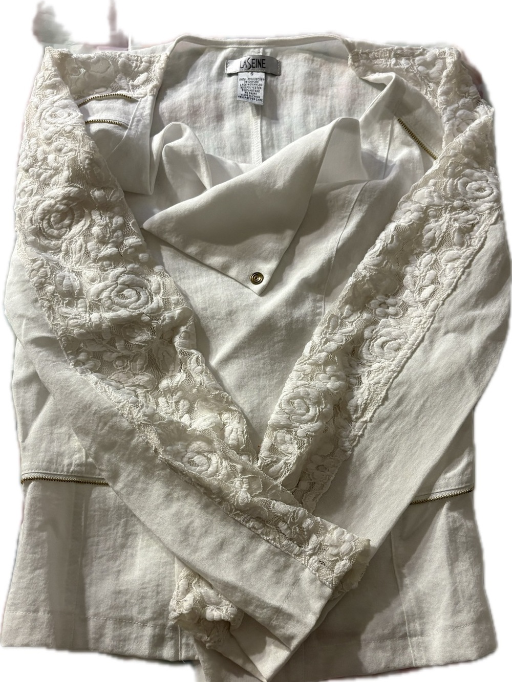 La SENZA Cream Lace-Detail Blouse